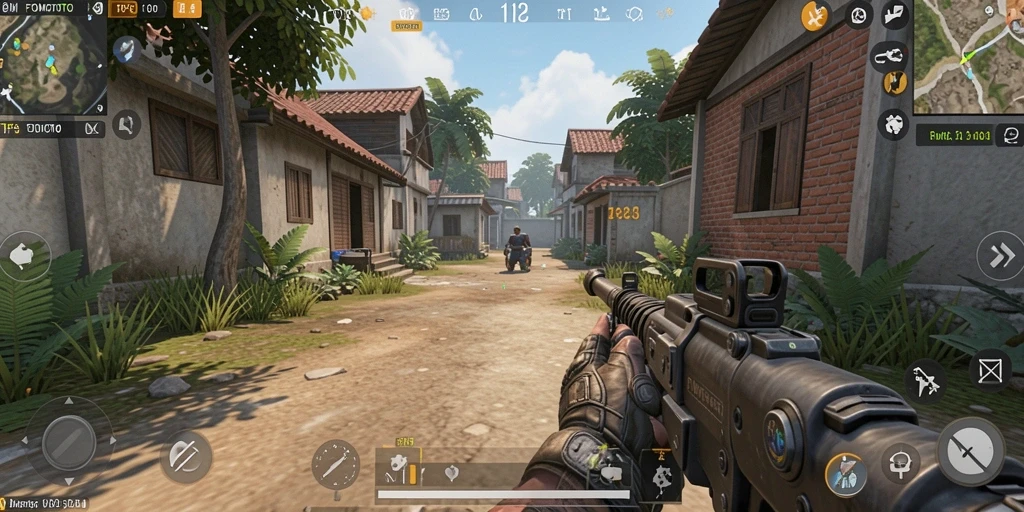 Tampilan screenshot utama dari gameplay TPS yang mendebarkan.