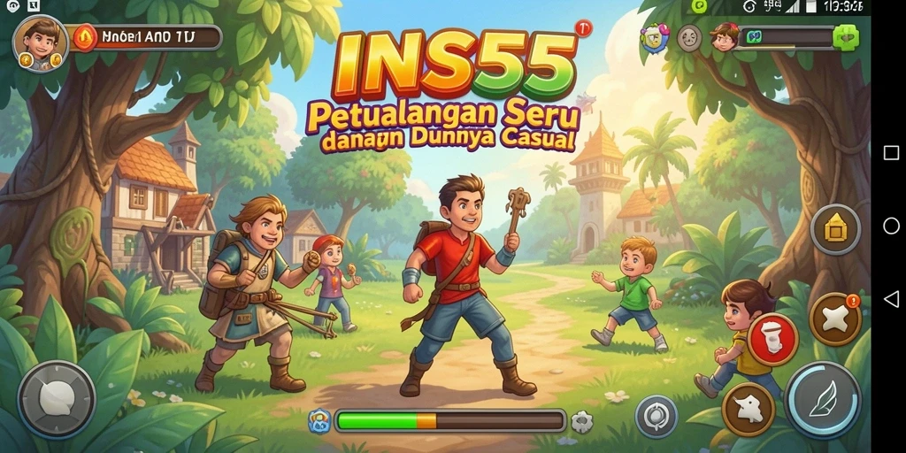 Tampilan gameplay INS55 yang menarik dan penuh warna.