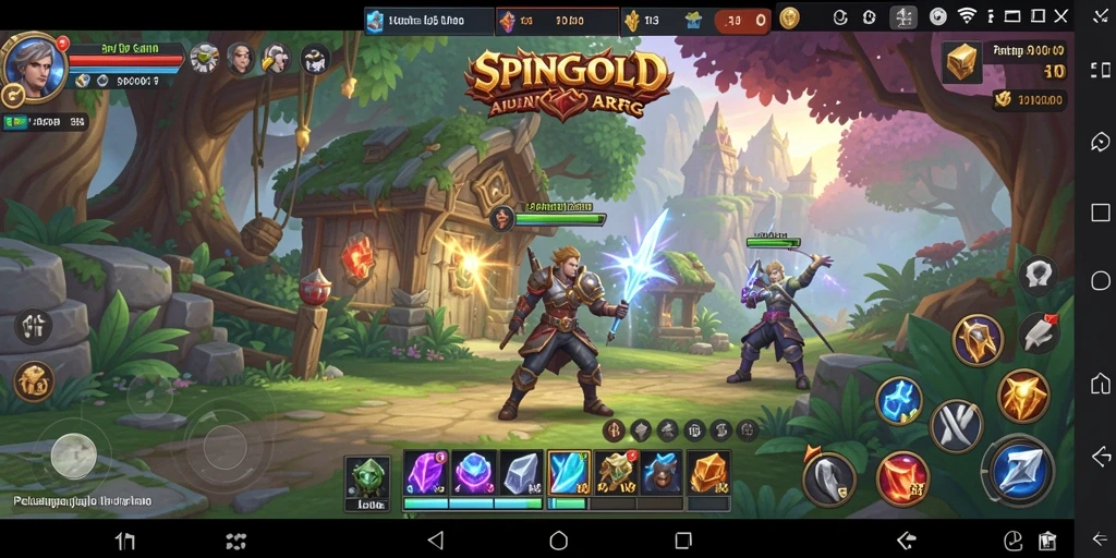 Tampilan aksi mendebarkan dalam gameplay SPINGOLD ARPG.