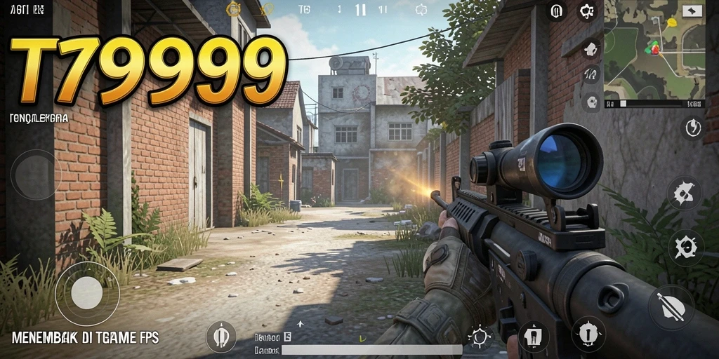 Tampilan gameplay T9999 yang mendebarkan dalam pertempuran FPS.